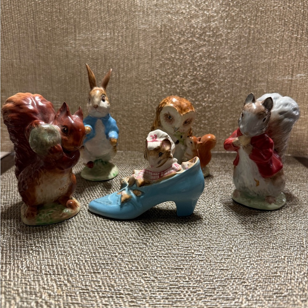 Beswick Beatrix Potter Ceramic Figurines Set Hand Painted Multicolor Animals